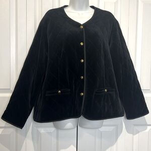 Tabi‎ Black Quilted Velvet Blazer Size 16